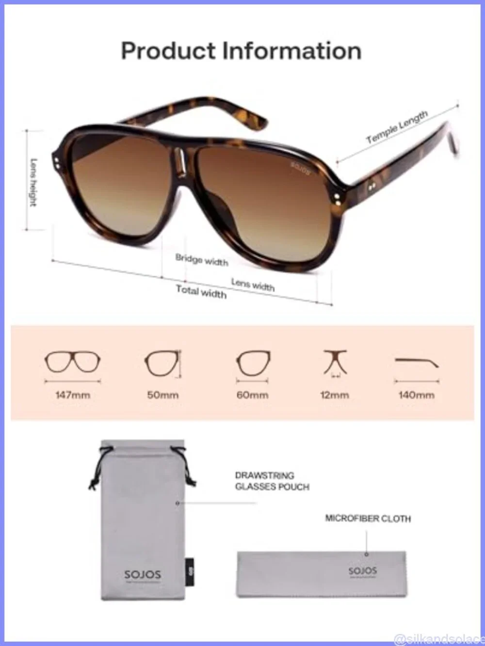 Oversized Polarized Aviator Sunglasses UV400 Retro Trendy TAC Lens Unisex